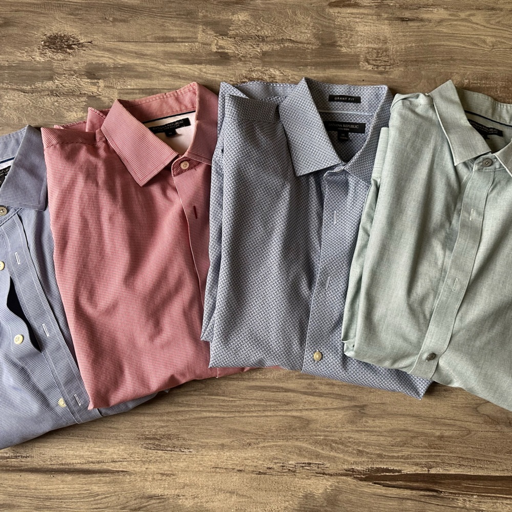 Banana Republic Men's Dress Shirts in Blue, Pink, and Green